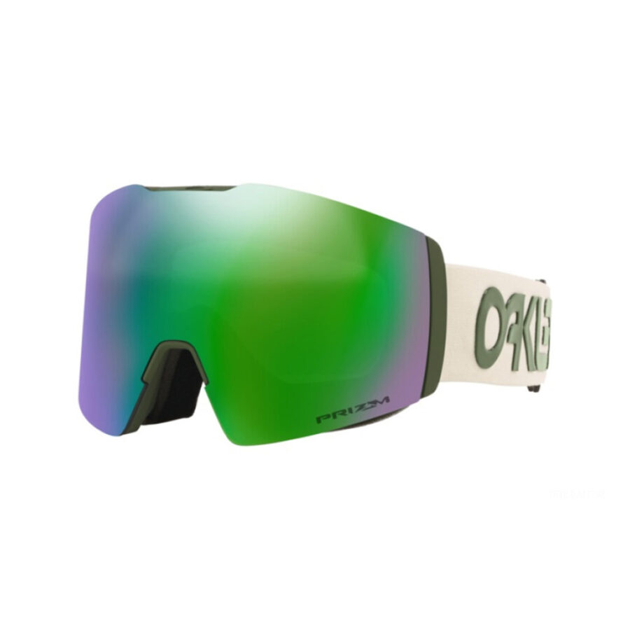 گاگل و عینک اسکی  اوکلی مدل File line  سبز جیوه ای با بند سفید