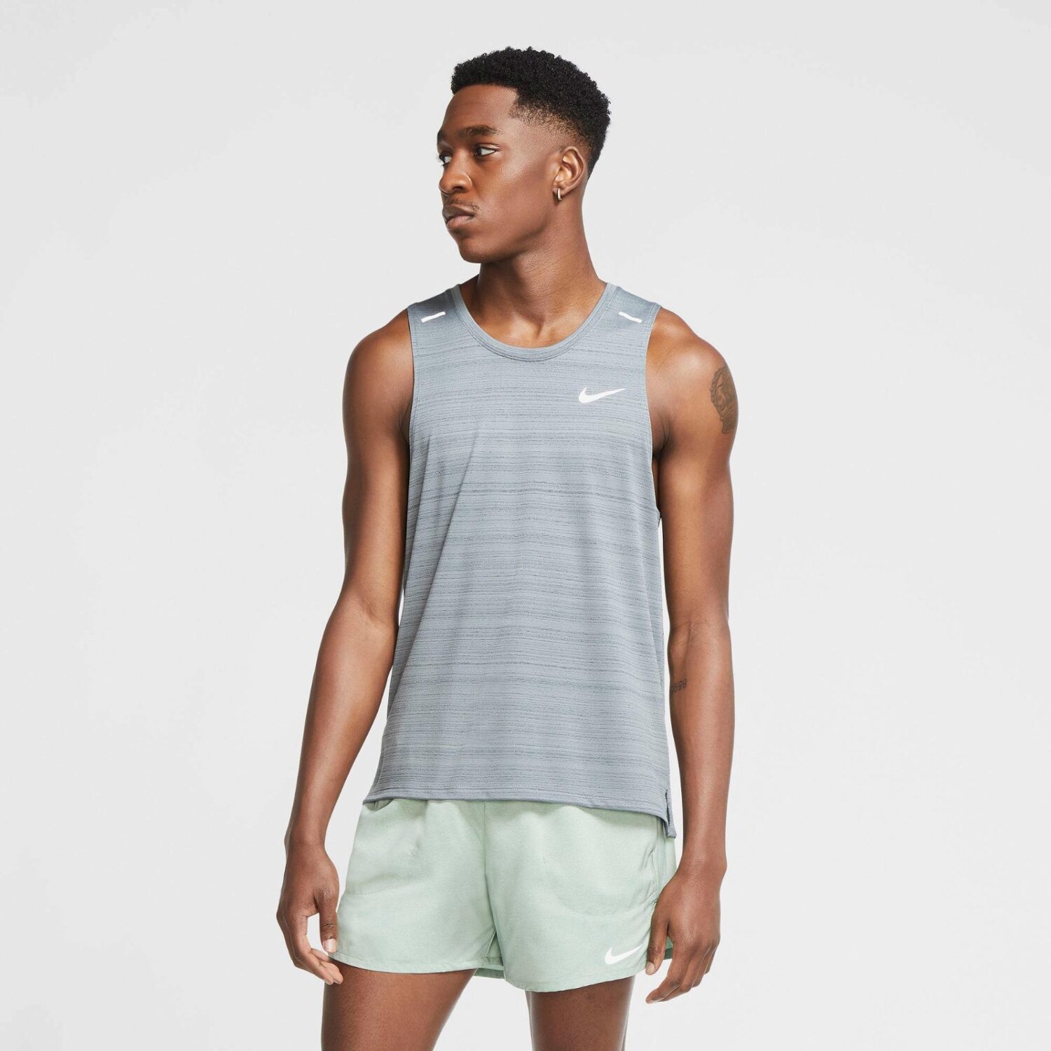 رکابی مردانه نایکی Dri-Fit Miler Tank - خاکستری