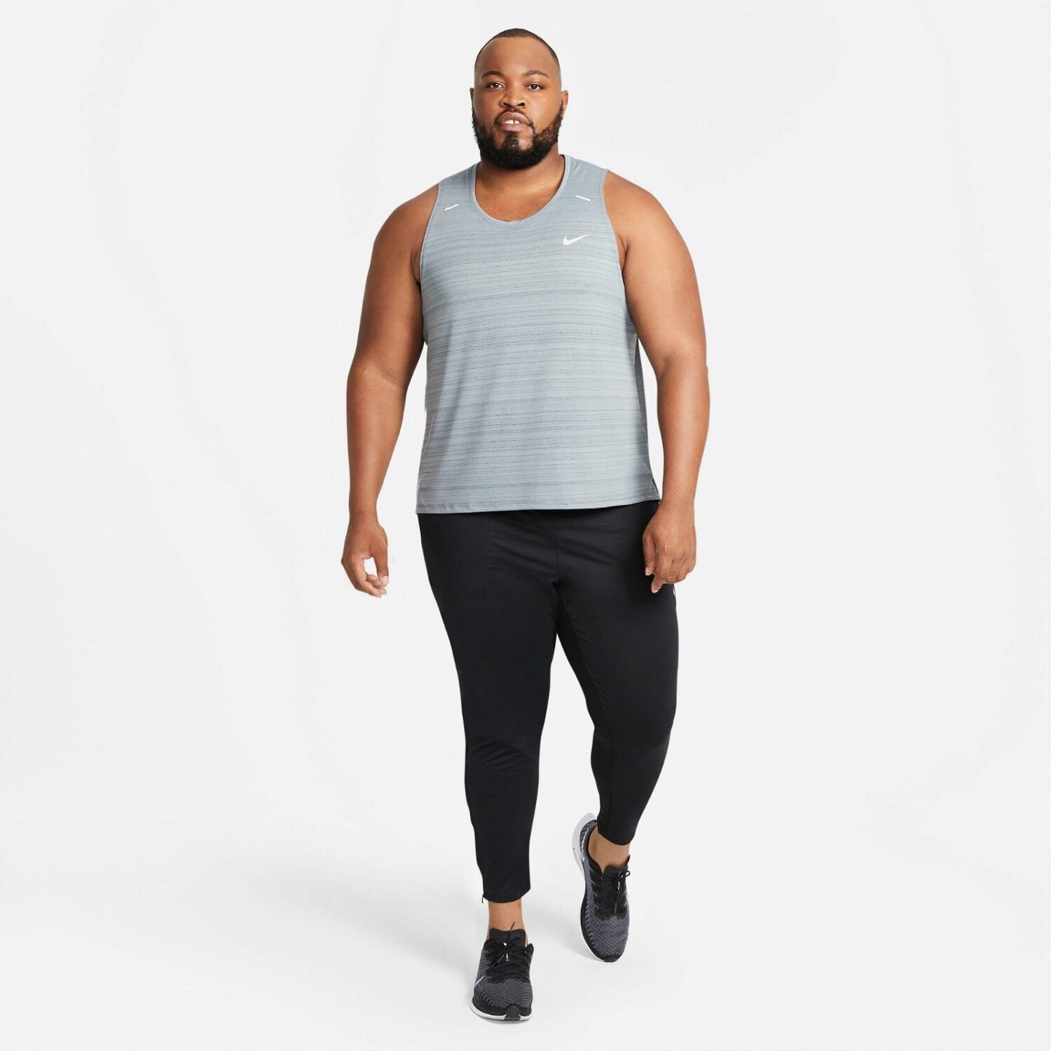 رکابی مردانه نایکی Dri-Fit Miler Tank - خاکستری