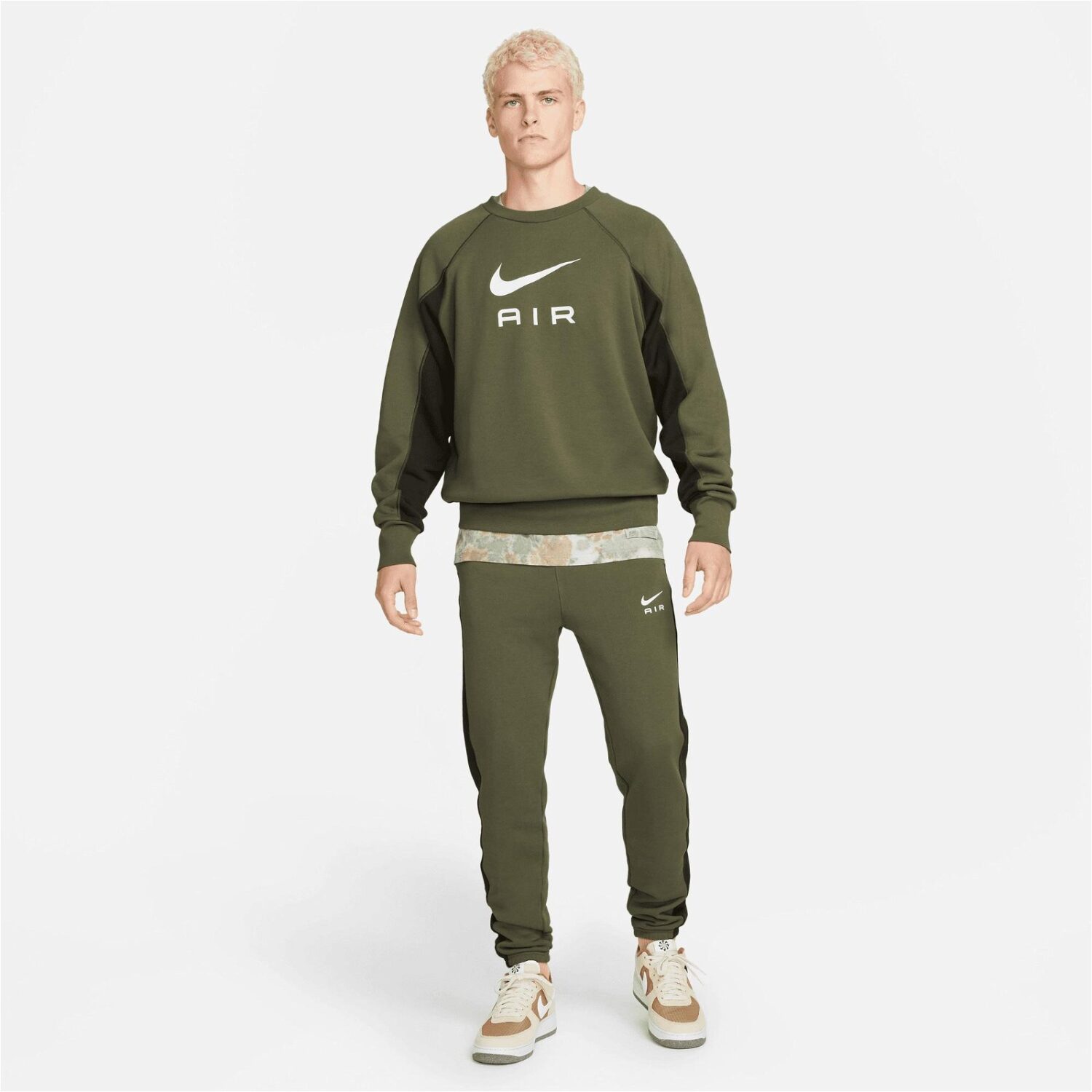 سویشرت مردانه نایک Sportswear Air Ft Crew - خاکی