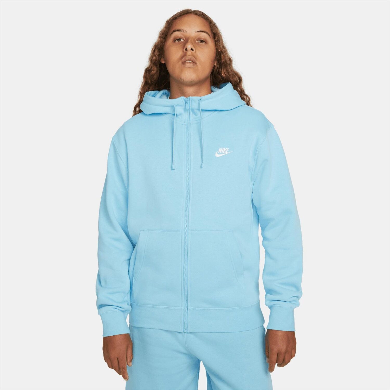 سویشرت مردانه نایکی Sportswear Club Hoodie Full Zip - آبی