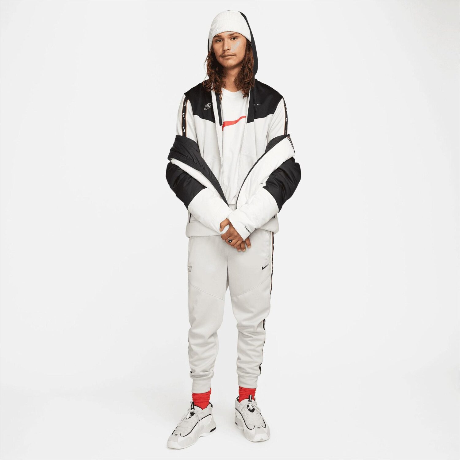 سویشرت مردانه نایکی Sportswear Repeat Full-Zip Hoodie - بژ