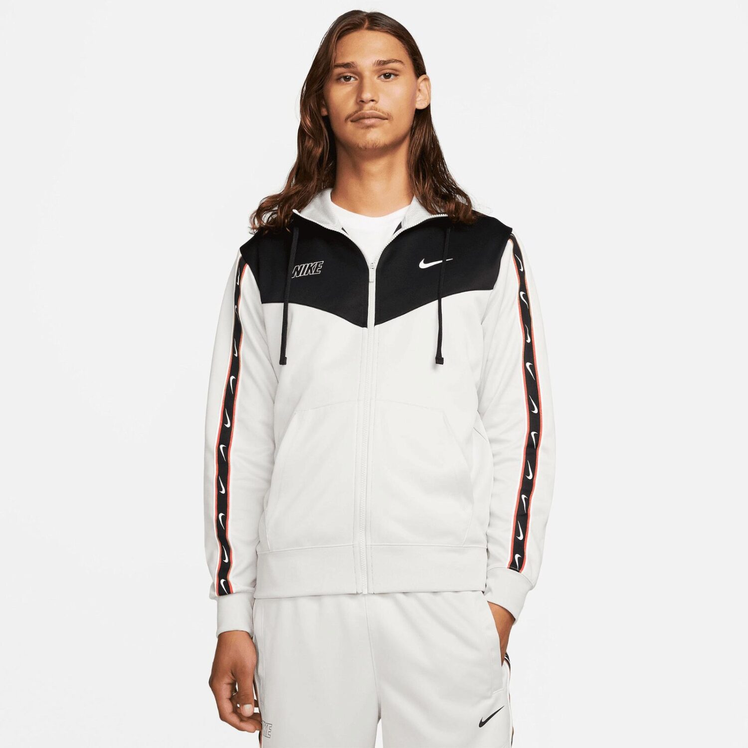 سویشرت مردانه نایکی Sportswear Repeat Full-Zip Hoodie - بژ