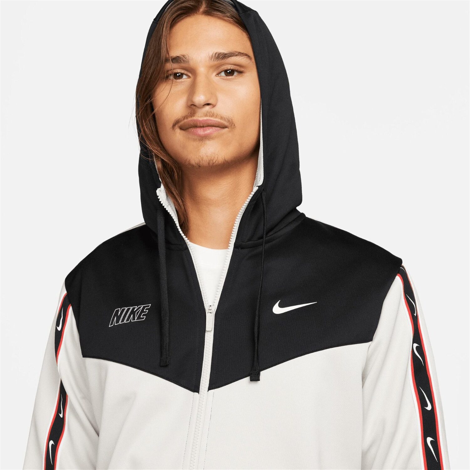 سویشرت مردانه نایکی Sportswear Repeat Full-Zip Hoodie - بژ