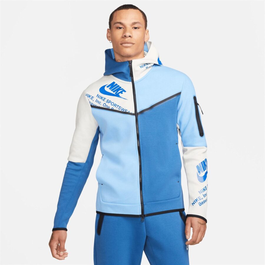 سویشرت مردانه نایکی Sportswear Tech Fleece Full Zip Hoodie - آبی