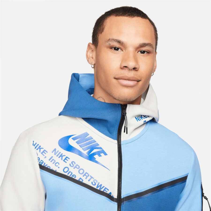 سویشرت مردانه نایکی Sportswear Tech Fleece Full Zip Hoodie - آبی