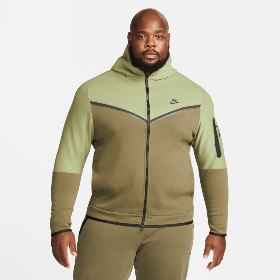 سویشرت مردانه نایکی Sportswear Tech Fleece Hoodie Full-Zip Wildrunner - سبز