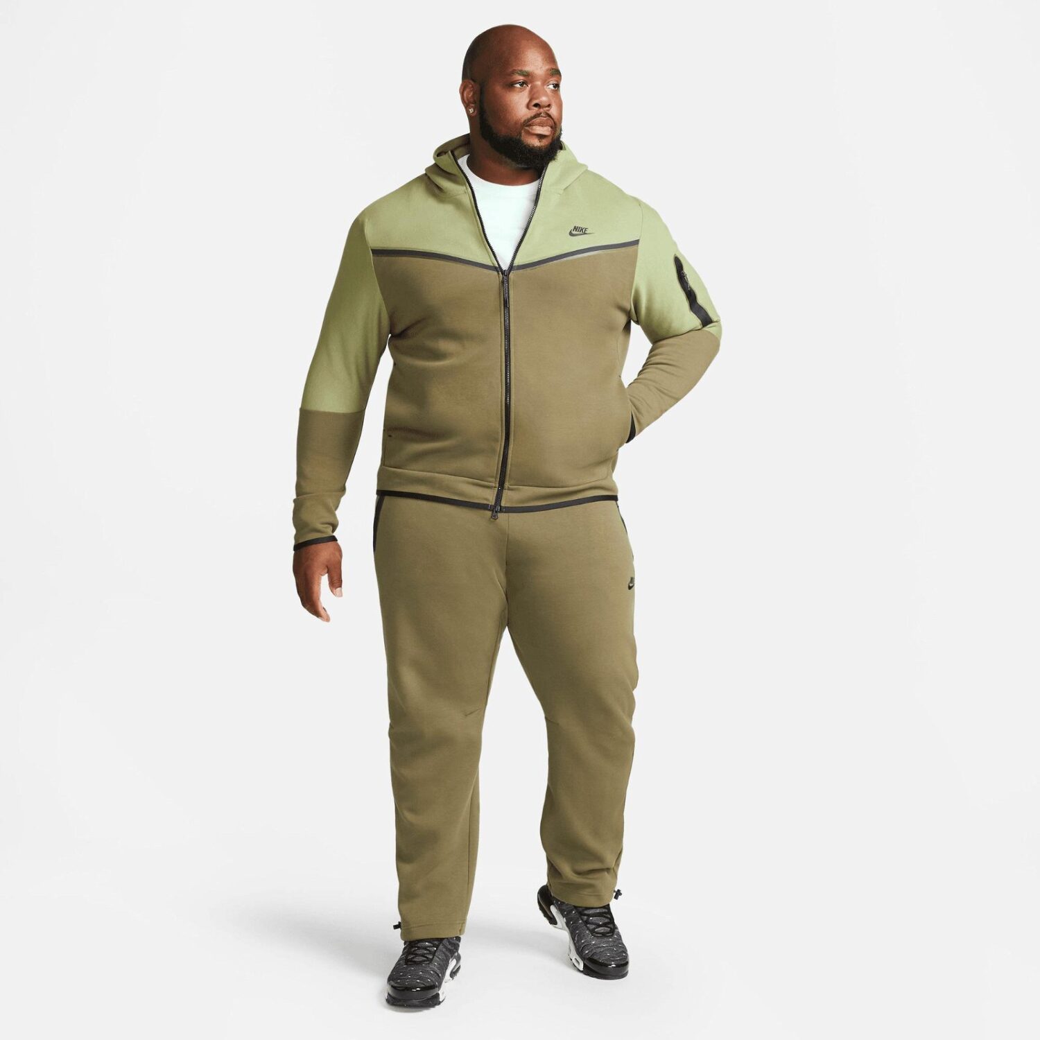 سویشرت مردانه نایکی Sportswear Tech Fleece Hoodie Full-Zip Wildrunner - سبز