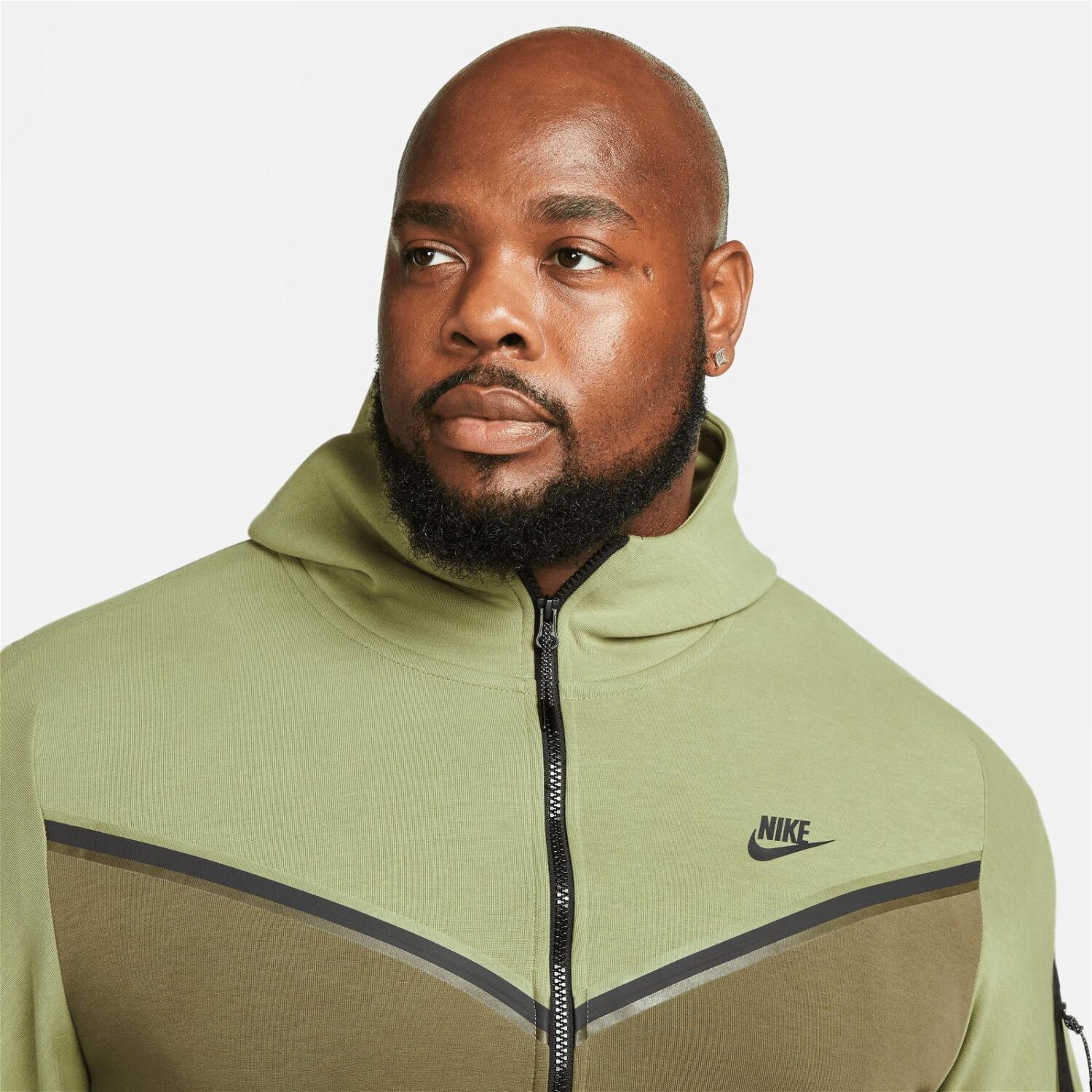 سویشرت مردانه نایکی Sportswear Tech Fleece Hoodie Full-Zip Wildrunner - سبز