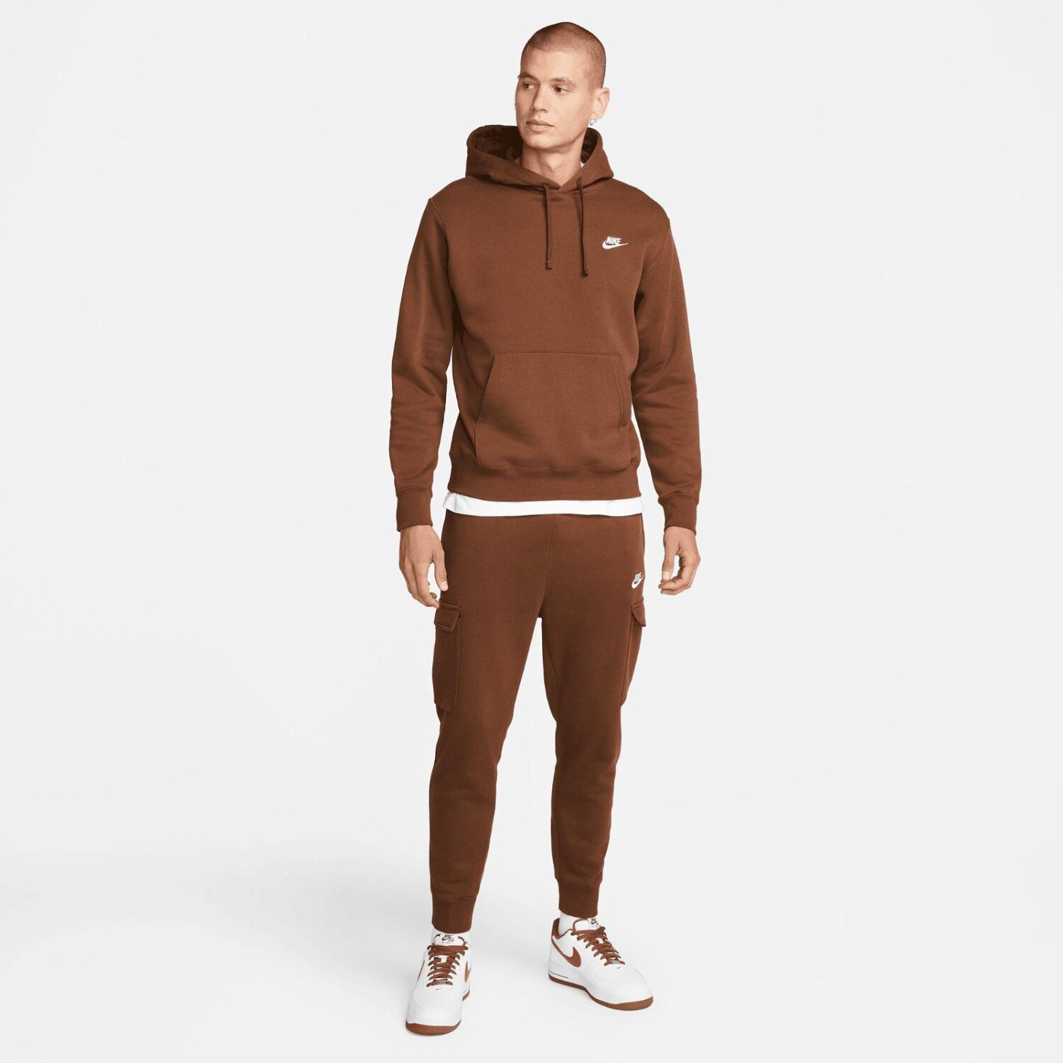 هودی مردانه نایک Sportswear Club Hoodie - قهوه ای