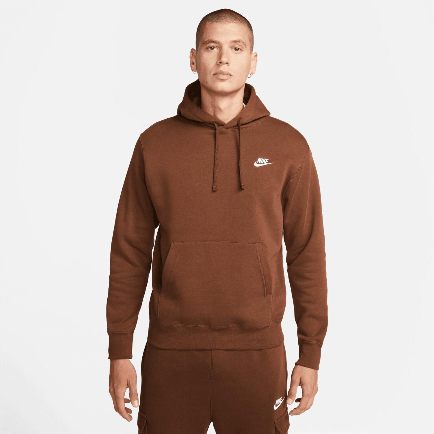 هودی مردانه نایک Sportswear Club Hoodie - قهوه ای