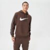 هودی مردانه نایک Sportswear Repeat Fleece Hoodie - قهوه ای