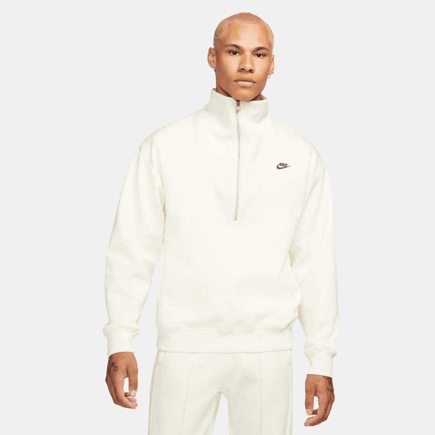 ژاکت پلیور زیپ دار مردانه نایک Sportswear Circa Hz - کرم
