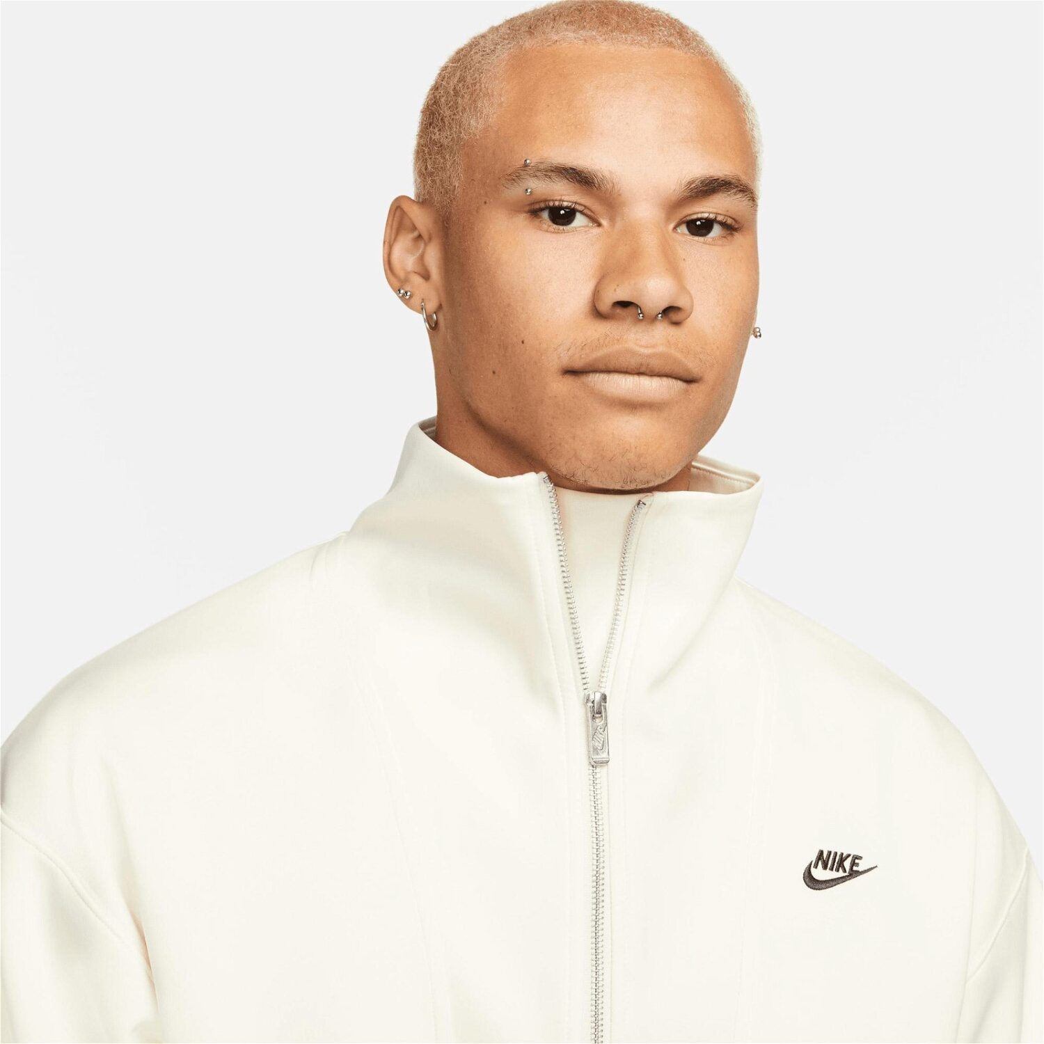 ژاکت پلیور زیپ دار مردانه نایک Sportswear Circa Hz - کرم