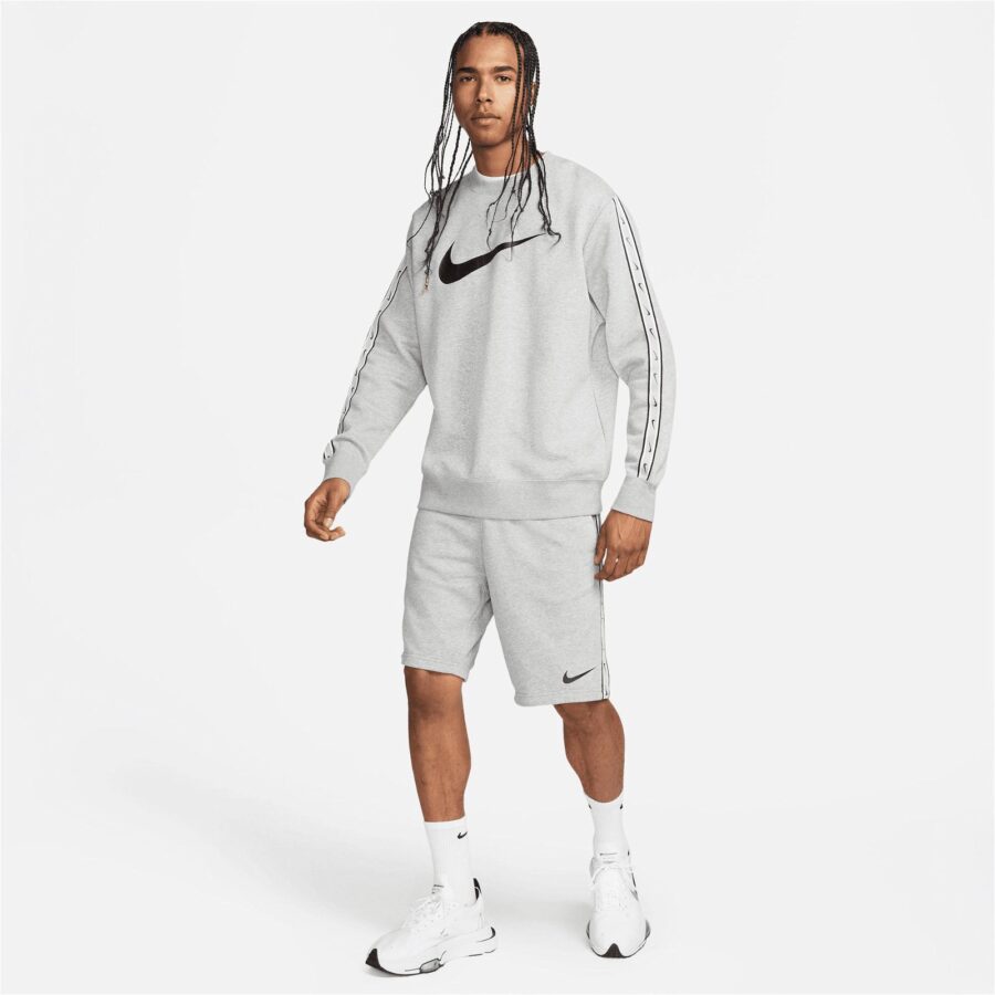 ژاکت پلیور مردانه نایک Sportswear Repeat Fleece Crew Bb - خاکستری