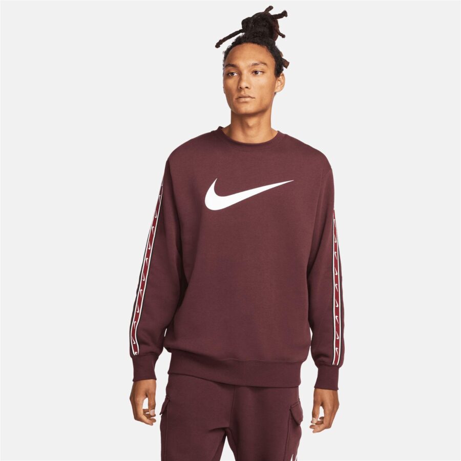 ژاکت پلیور مردانه نایکی Sportswear Repeat Swoosh Fleece Crew - زرشکی