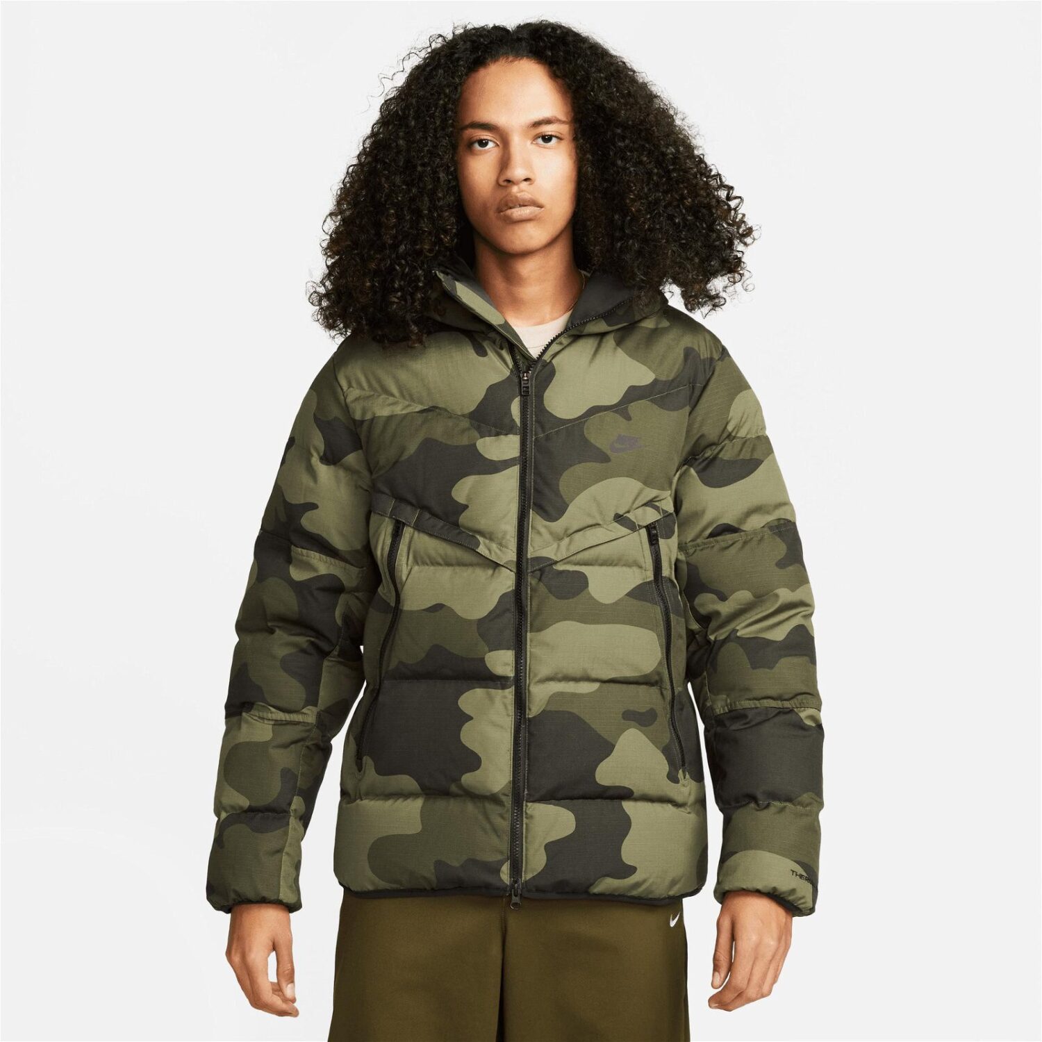 کاپشن مردانه نایکی Therma-FIT Wildrunner Pl-Fld Camo - خاکی