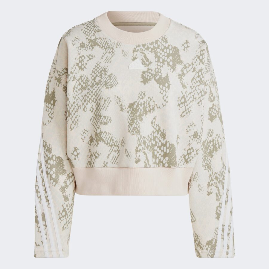 سویشرت آدیداس زنانه Future Icon 3 Stripes Crew - کرم
