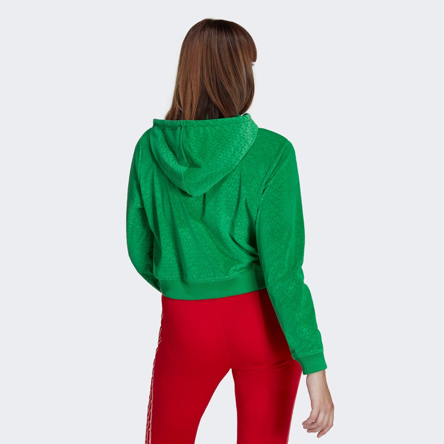 سویشرت آدیداس زنانه Velour Zip Hood - سبز