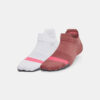 جوراب اسپورت ساق کوتاه زنانه آندر آرمور UA Breathe 2 دوتایی - قرمز سفید