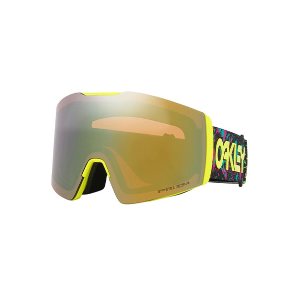 گاگل-و-عینک-اسکی-اوکلی-مدل--Fall-Line-L-با-بند-زرد-طرح-دار